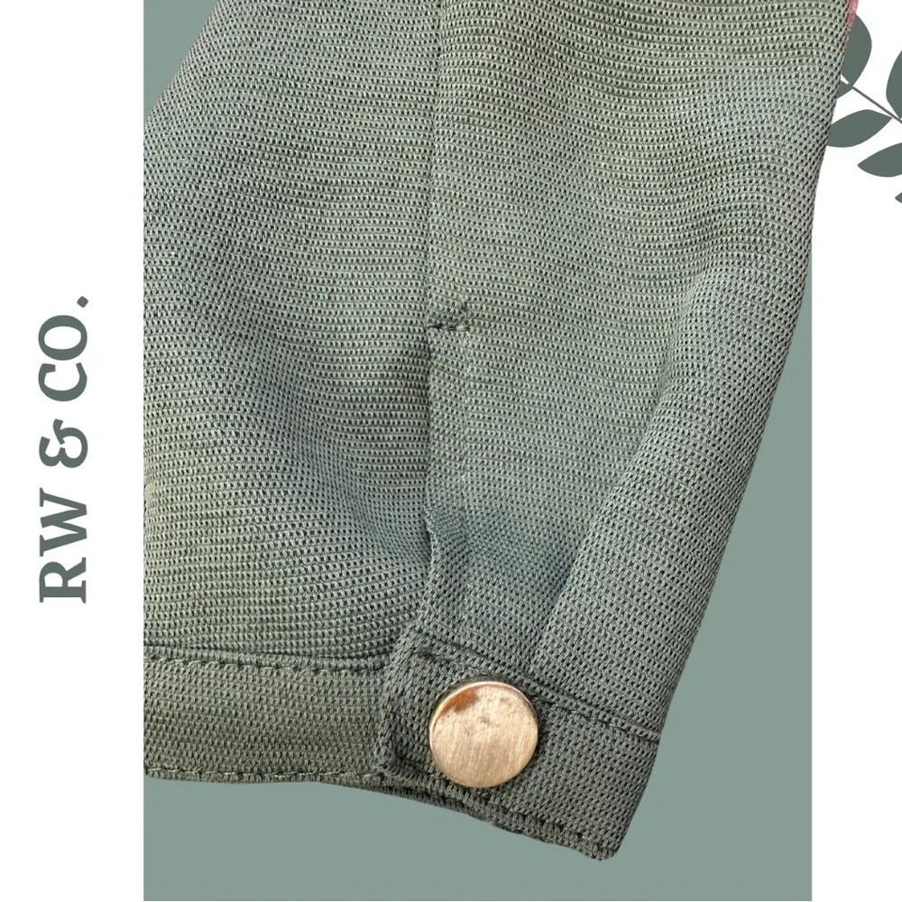 RW&Co Khaki Green Lined Lightweight Bomber Jacket Zipper  Front Size Small - Picture 6 of 7